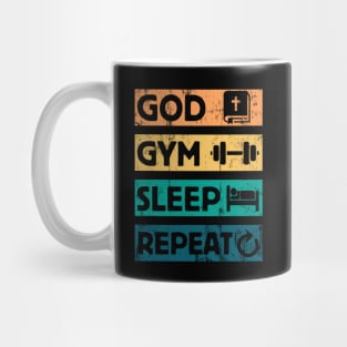 God Gym Sleep Christian Faith Workout Mug